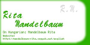 rita mandelbaum business card
